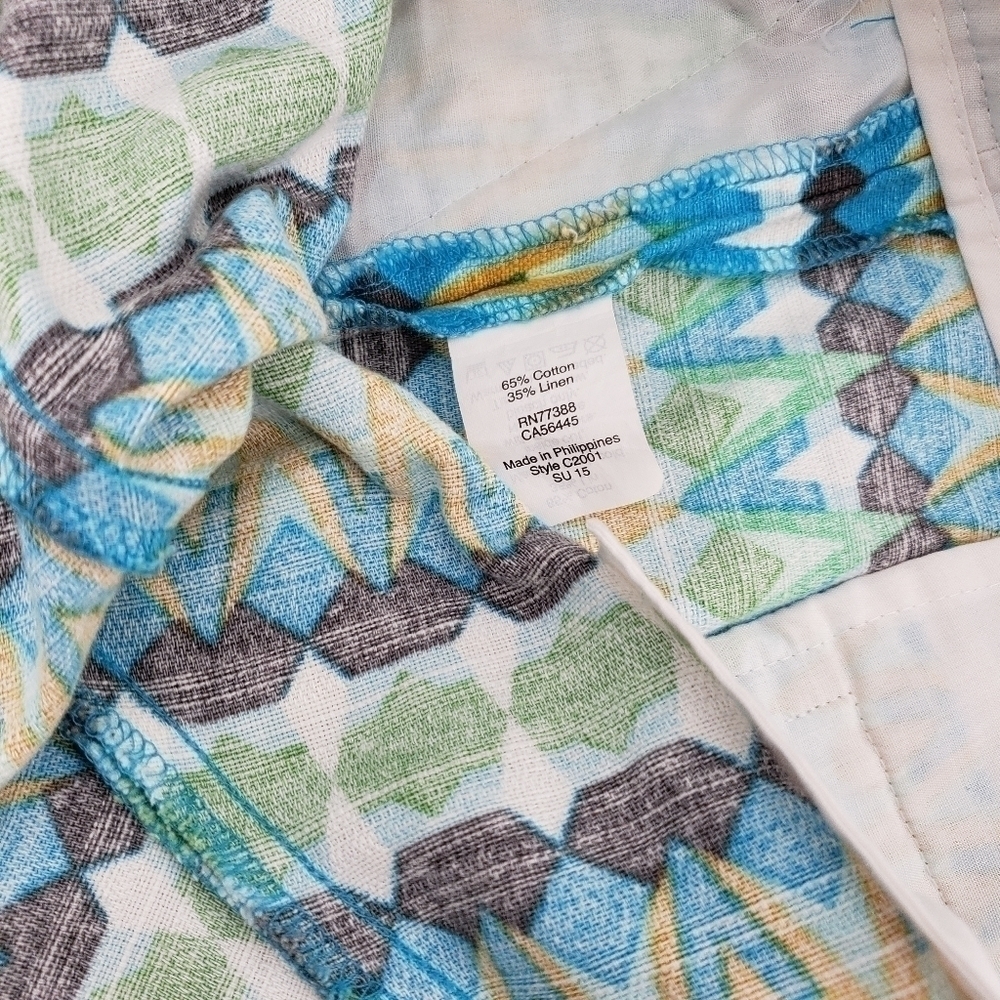 𝅺j. Crew Factory Geo Print Green and Blue Shorts, Size 6 - Picture 6 of 7